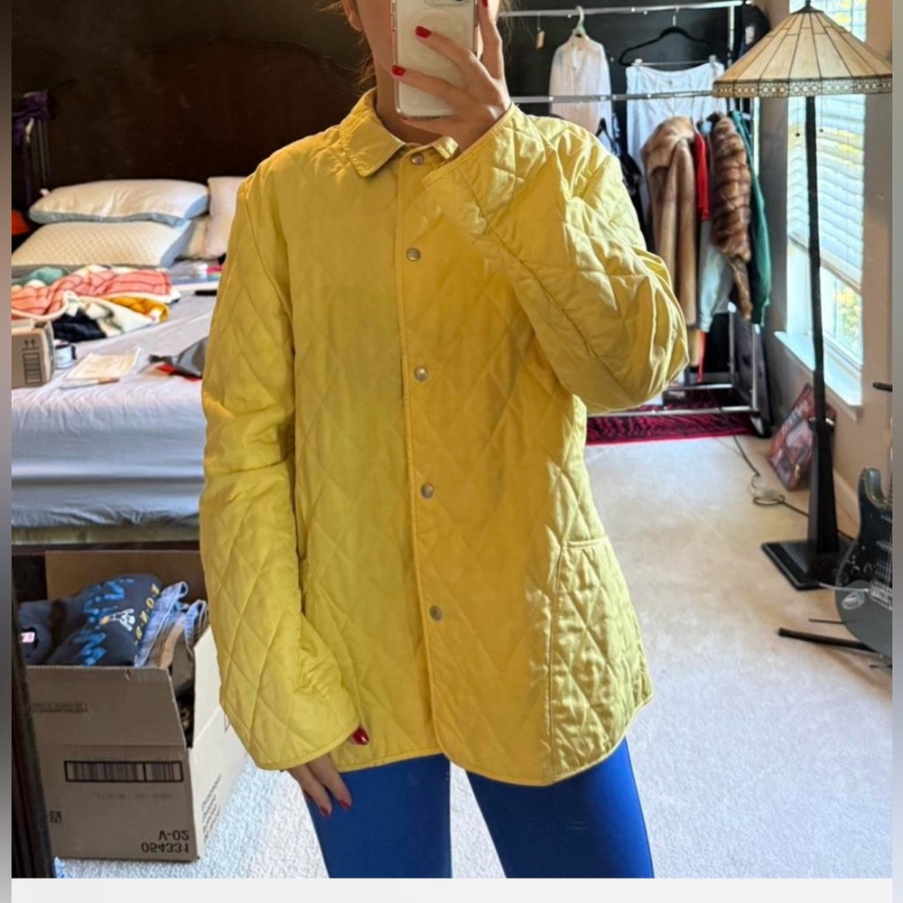 Burberry Yellow Quilted Jacket M - Picture 9 of 11